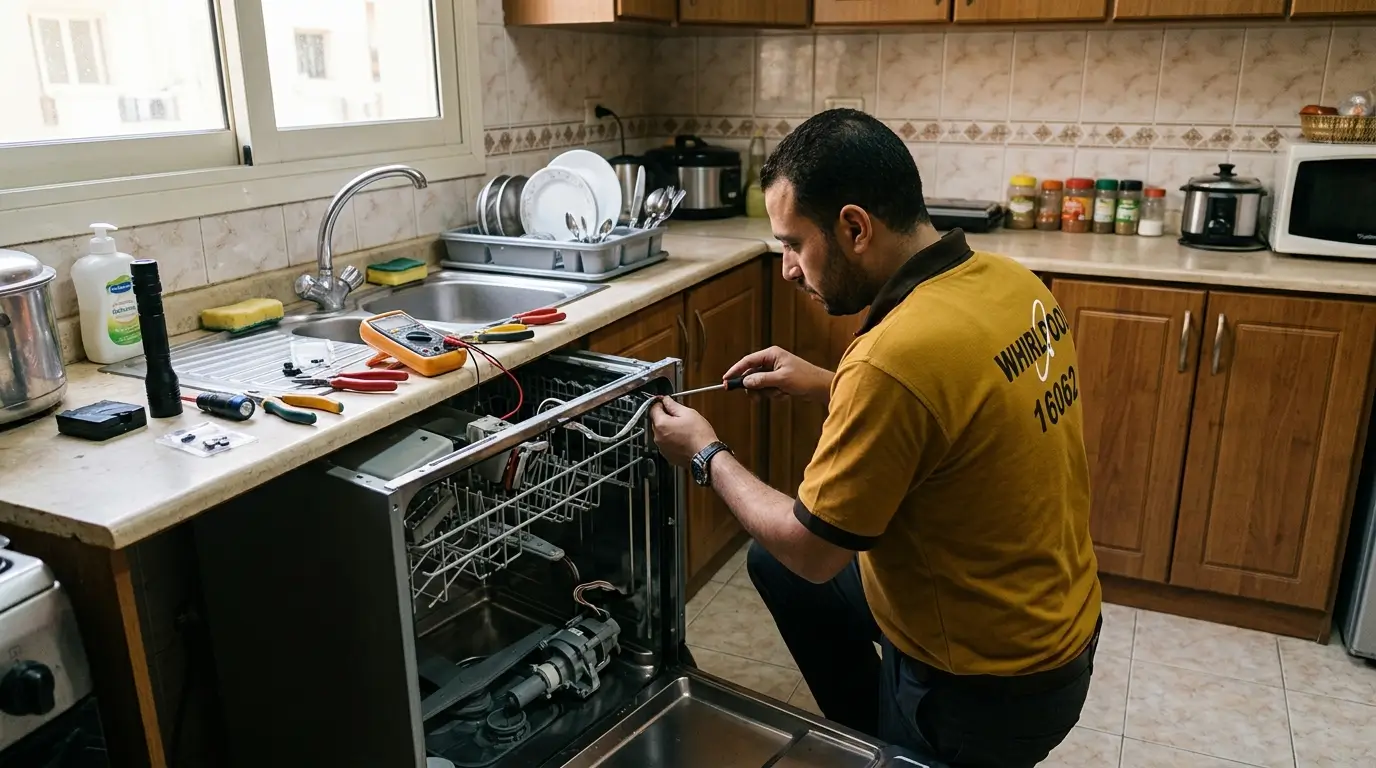 غسالة اطباق ويرلبول لا تسخن المياة