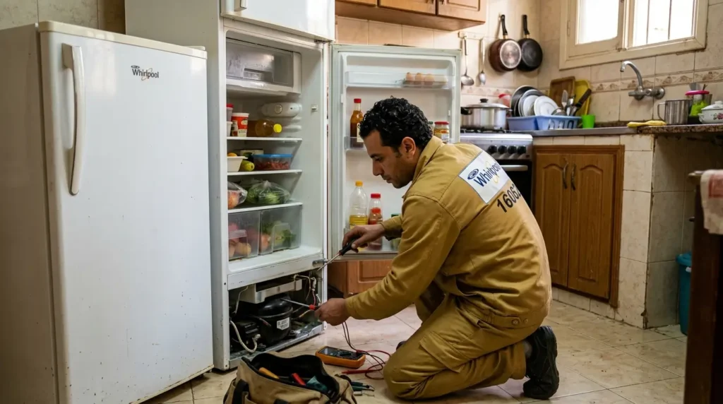 ثلاجة ويرلبول يتجمد فيها الطعام في الرف السفلي
