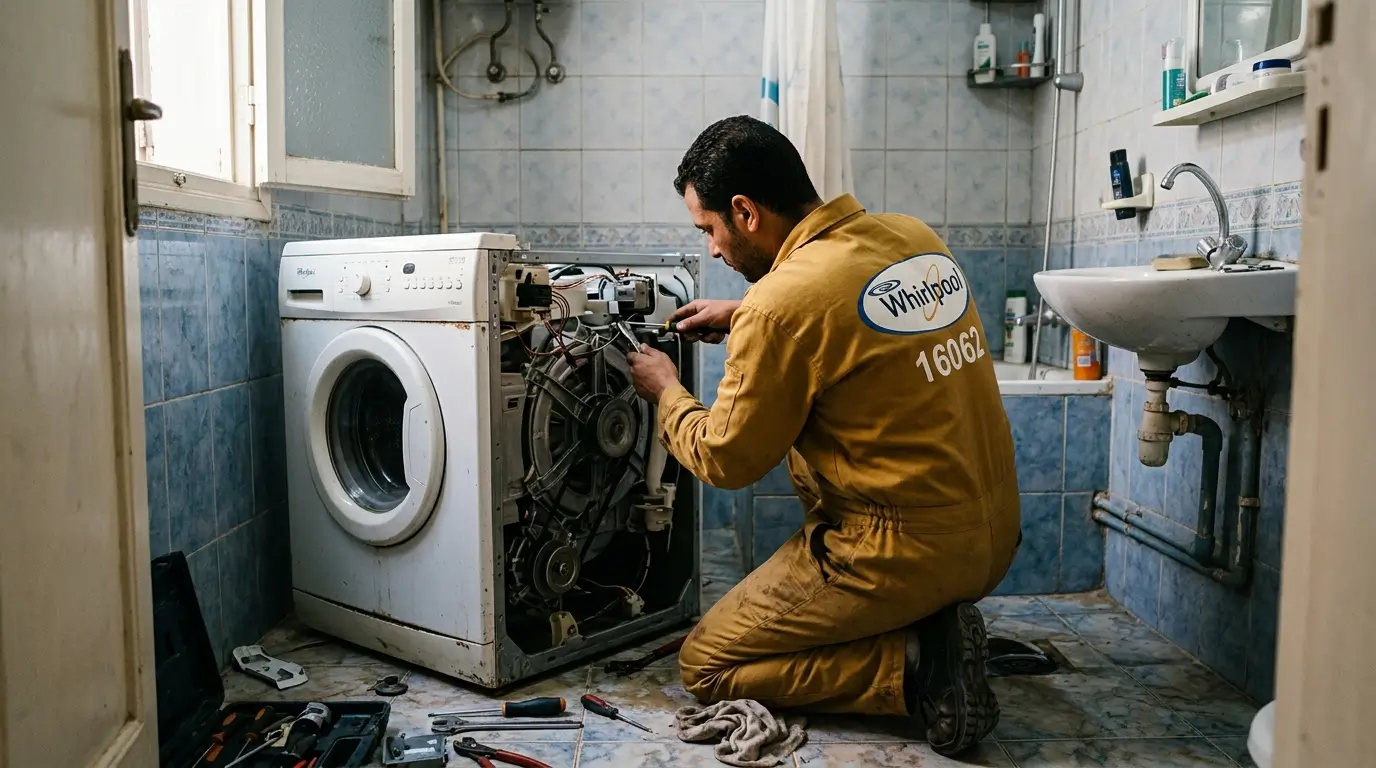 غسالة ويرلبول الملابس تخرج عليها بقايا مسحوق